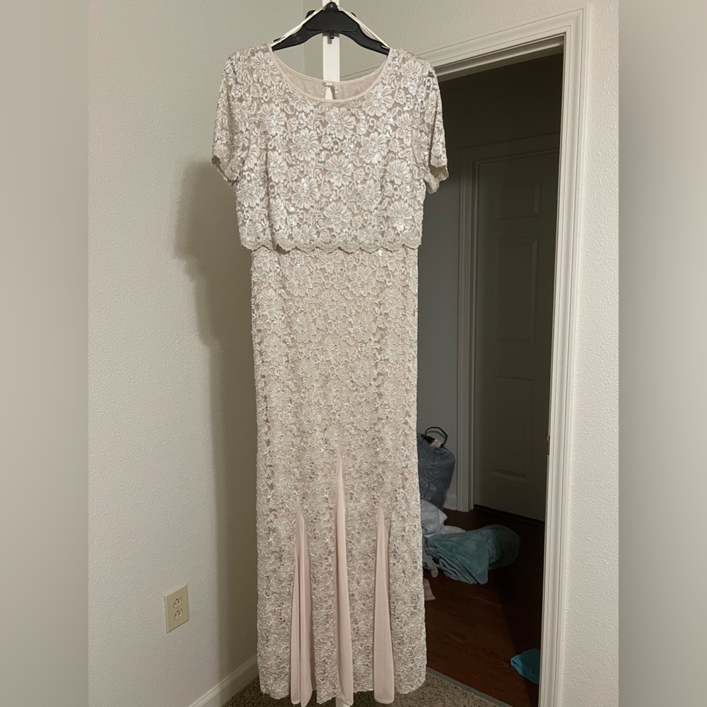 Champagne sequin floor length dress